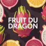 Illustration colorée fruit du dragon avec variétés blanche rouge jaune