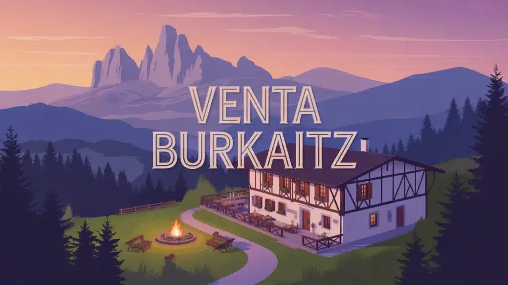 Auberge Venta Burkaitz en montagne basque avec feu de bois