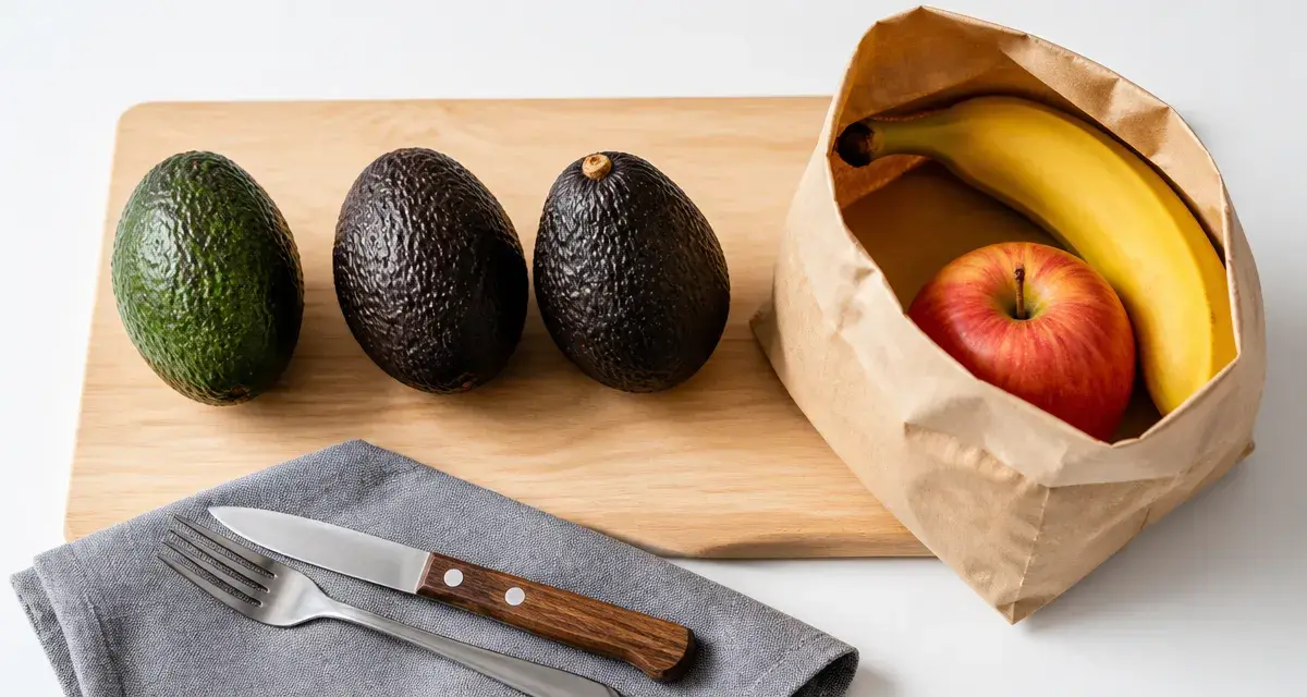 Avocat mure dans un sac papier pour l’attendrir en 24h