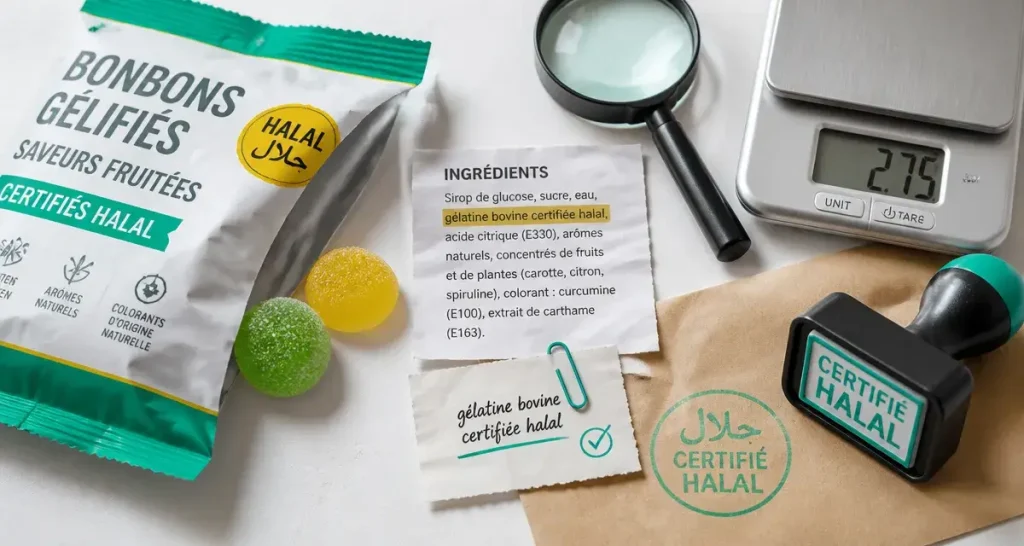 Bonbon halal : gélatine, certification et pièges du sans porc