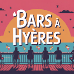 Illustration bars Hyères terrasse coucher soleil