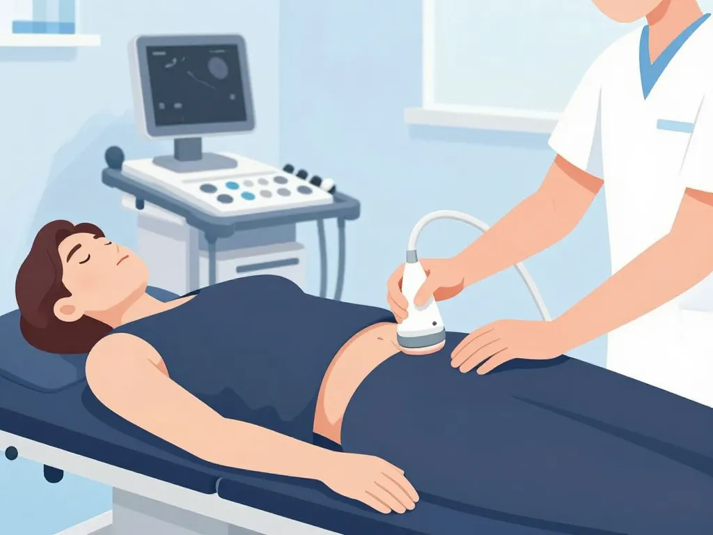 echographie inguinale patient examen sonde