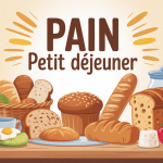 illustration pain pour petit déjeuner équilibré