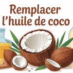 Illustration de par quoi remplacer l huile de coco en cuisine