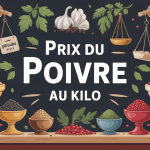 illustration marché poivre France différents types prix poivre au kilo