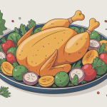 recette poulet healthy illustration assiette colorée légumes