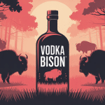 bouteille vodka bison brin herbe bisons forêt