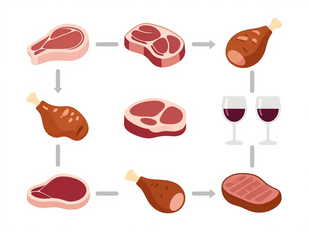 schéma choix vin gigot d'agneau accords