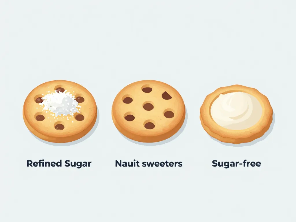 Schéma comparatif ingrédients biscuit sans sucre