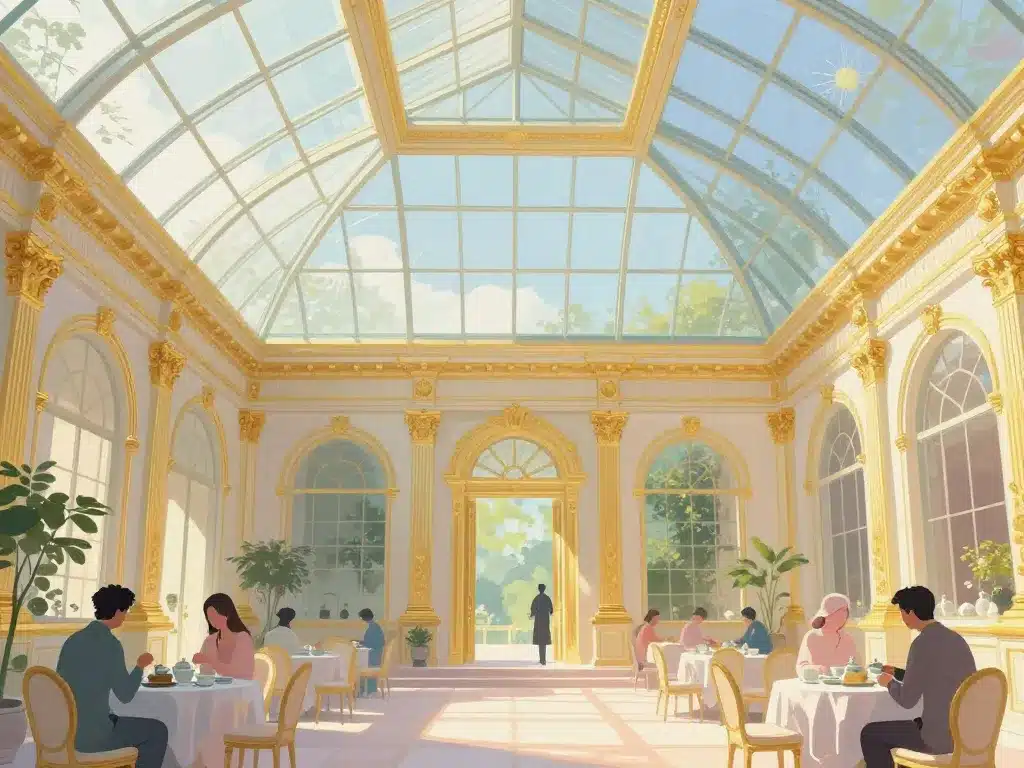 Vue sous verrière tea time InterContinental Paris