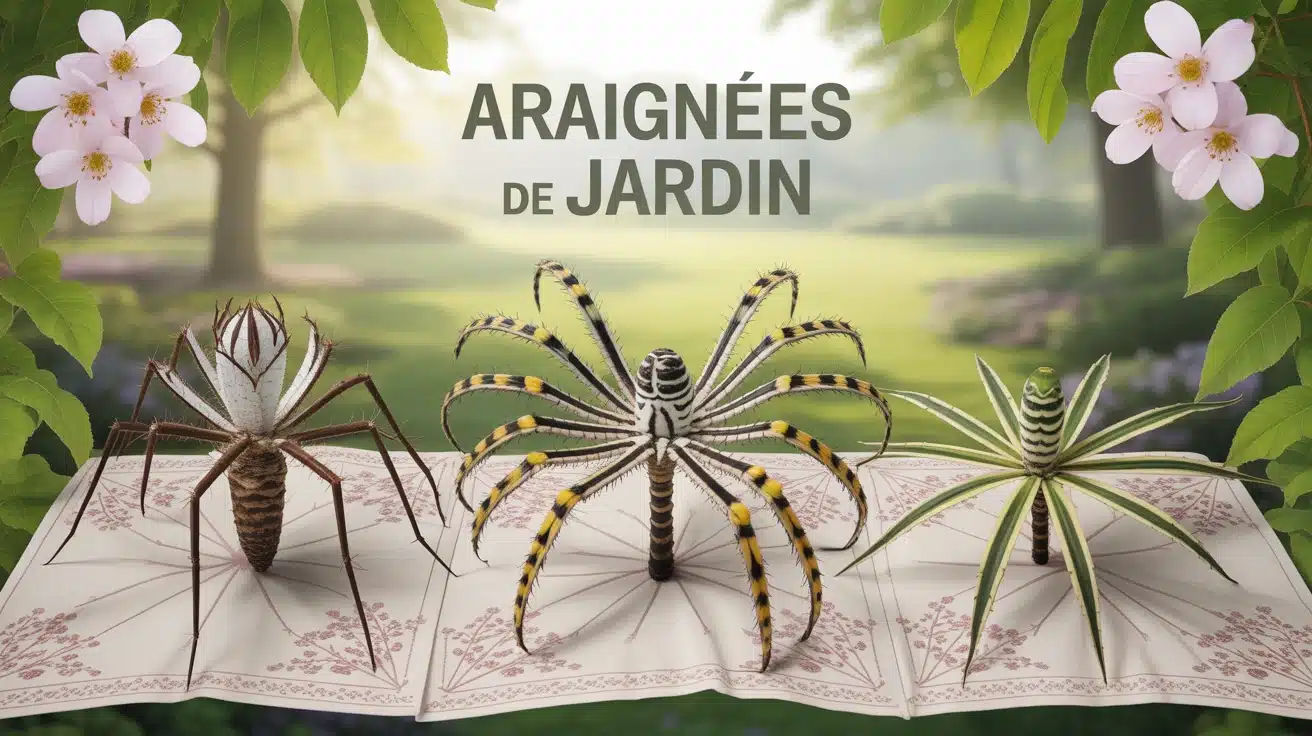 Araignée de jardin sur feuillage et toile