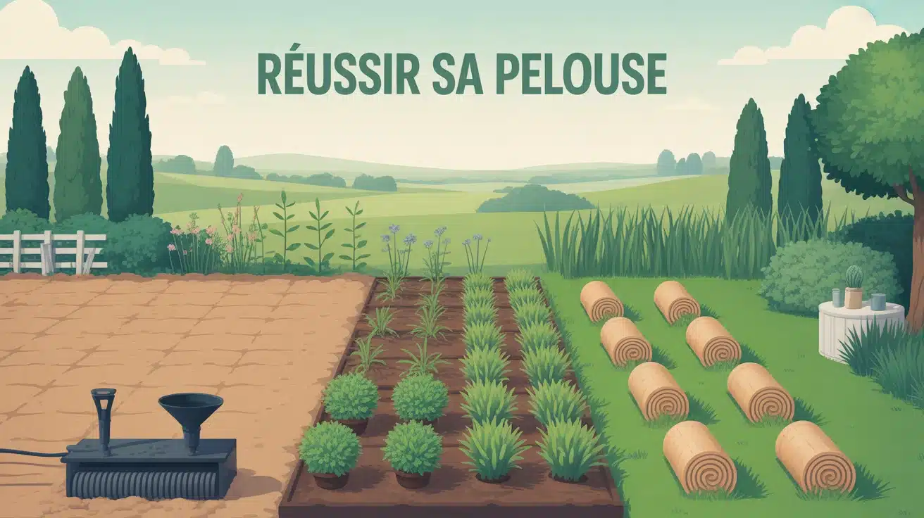 Gazon herbe dense jardin transformation