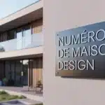 numero de maison design aluminium sur mur moderne