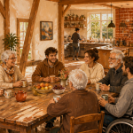 habitat partagé salon intergénérationnel chaleureux