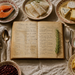 tableau des aliments sur table rustique