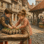 activité printemps enfants plantent semis village troyen