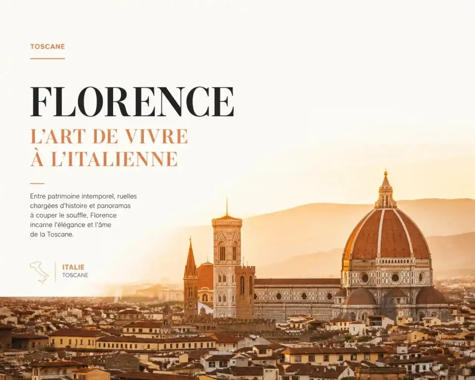 La plus belle ville d'Italie : vue panoramique de Florence au coucher du soleil