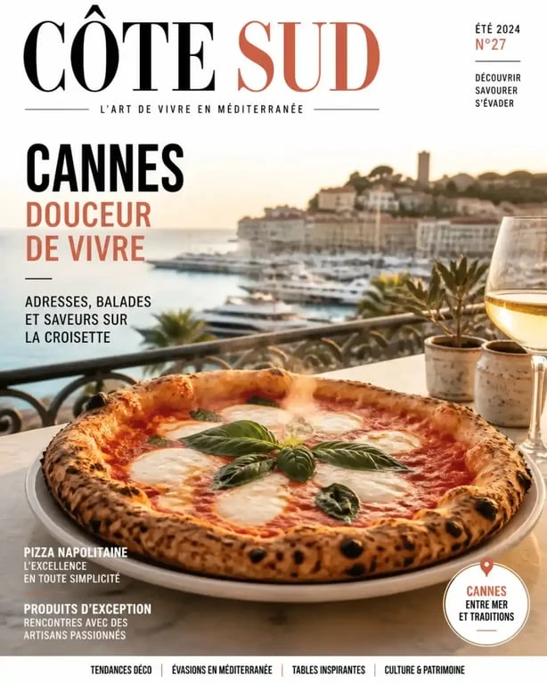 Pizza artisanale dégustée en terrasse face au port de Cannes