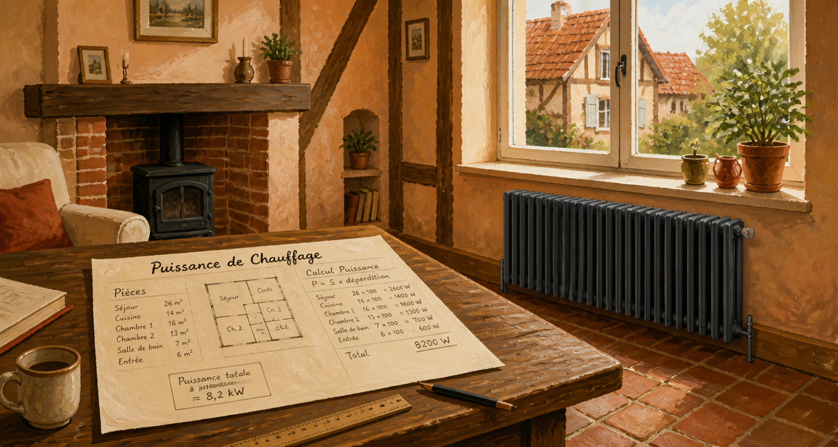 quelle puissance radiateur par m2 dans séjour ancien