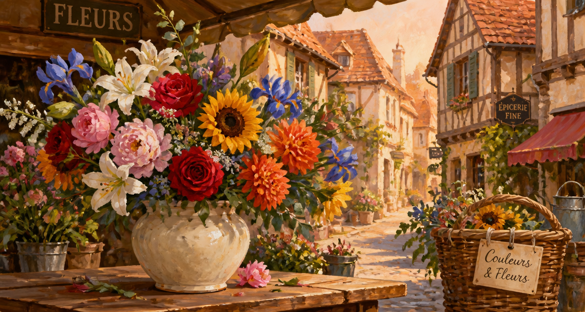 signification couleur fleur bouquet fleurs variées