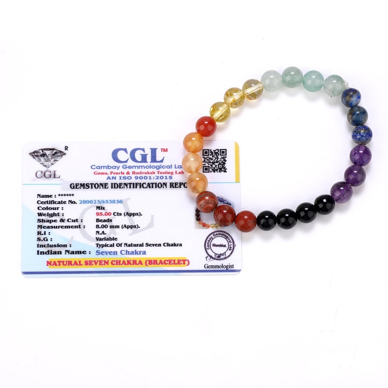 7 Chakra Bracelet with Lab Certificate