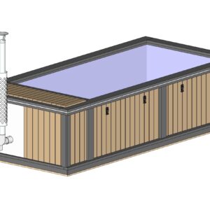 Piscina ciubar hibrid cu incalzire pe lemne si electrica