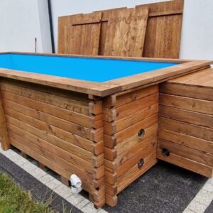 Piscina ciubar hibrid cu incalzire pe lemne si electrica