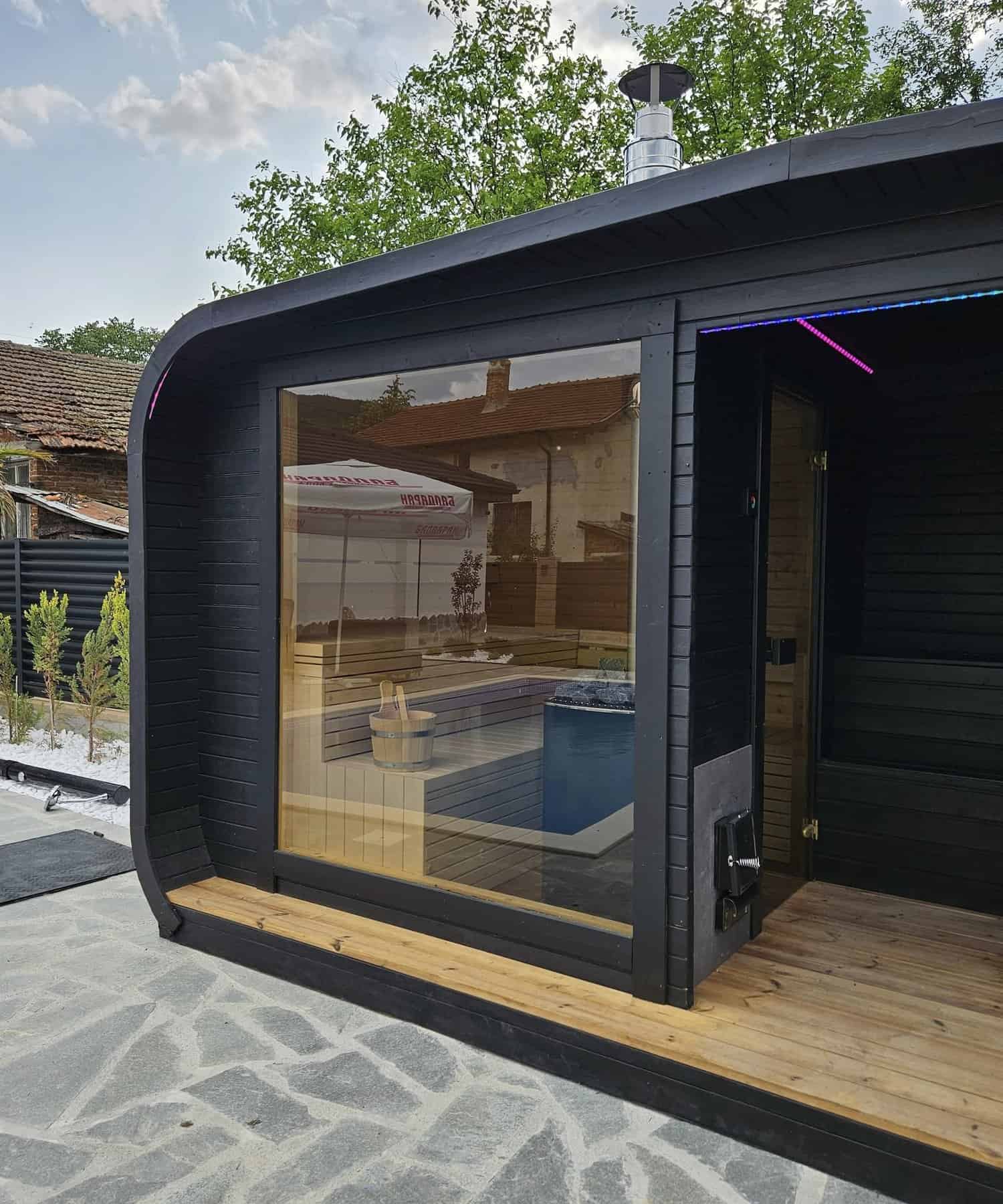 Ansamblu Colosseum Sauna+ Ciubar cu Iluminare LED Modernă - Alex Wood