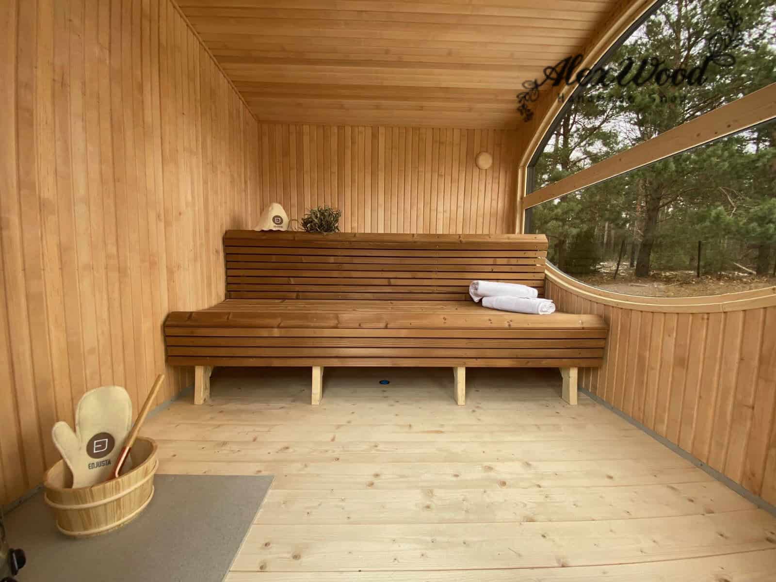 Sauna banci thermowood cu iluminare LED