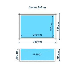 Dimensiuni piscina gradina lemn cu trepte si scara metalica
