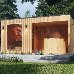 Sauna Thermo Premium cu izolatie Sauna compacta cu vestiar