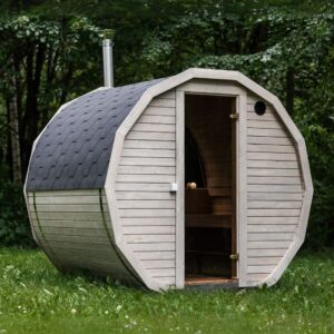 Sauna rotunda din lemn de molid pentru 4 persoane