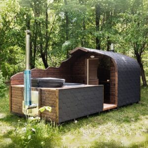 Sauna 2 in 1 cu ciubar si cabina din lemn termotratat