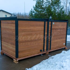 Zona de relaxare cu sauna si ciubar premium pentru familie si prieteni