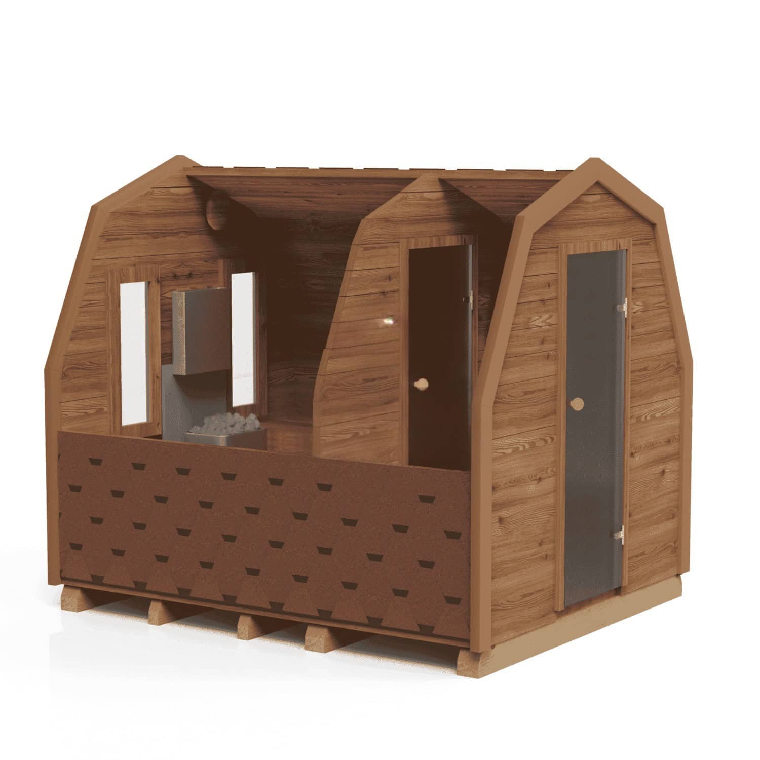 Sauna in forma de iglu din lemn