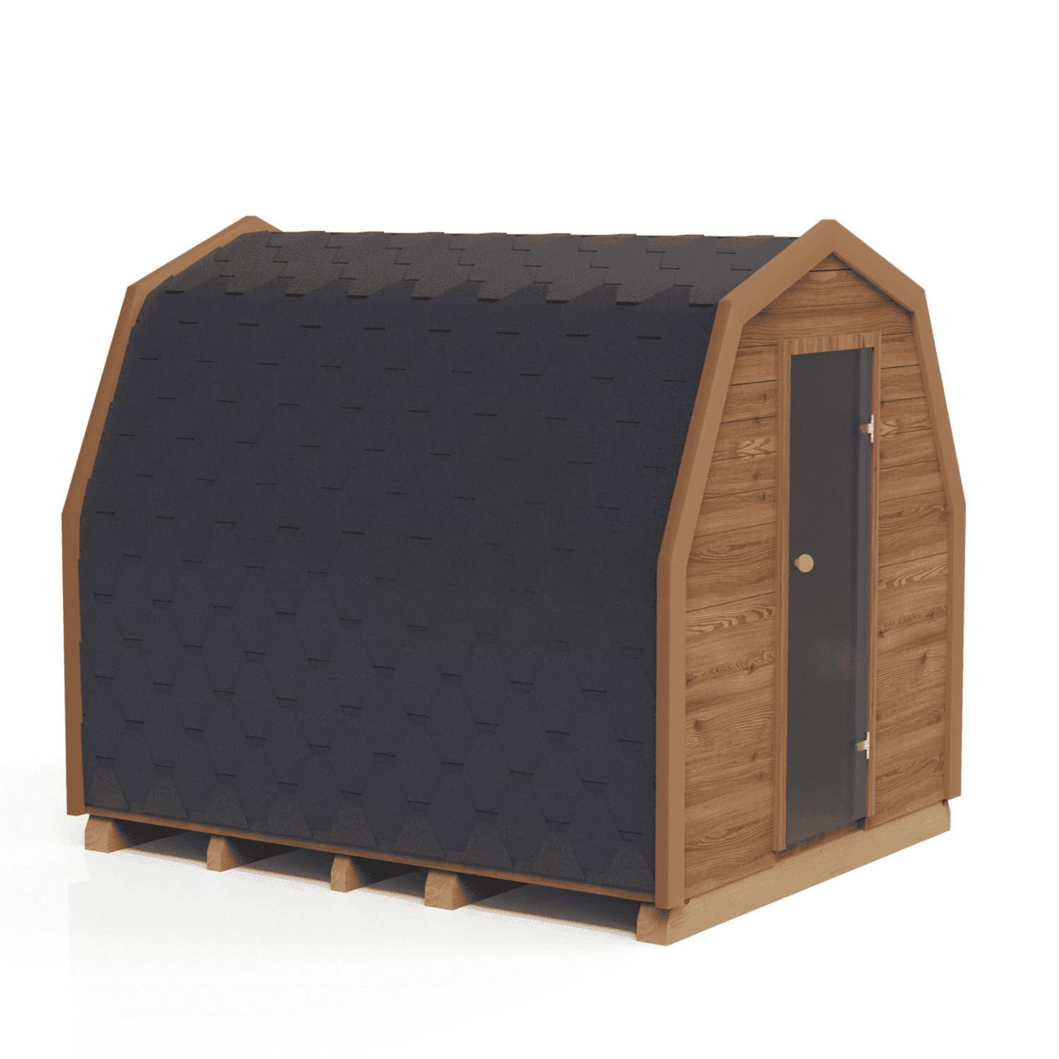 Sauna in forma de iglu din lemn