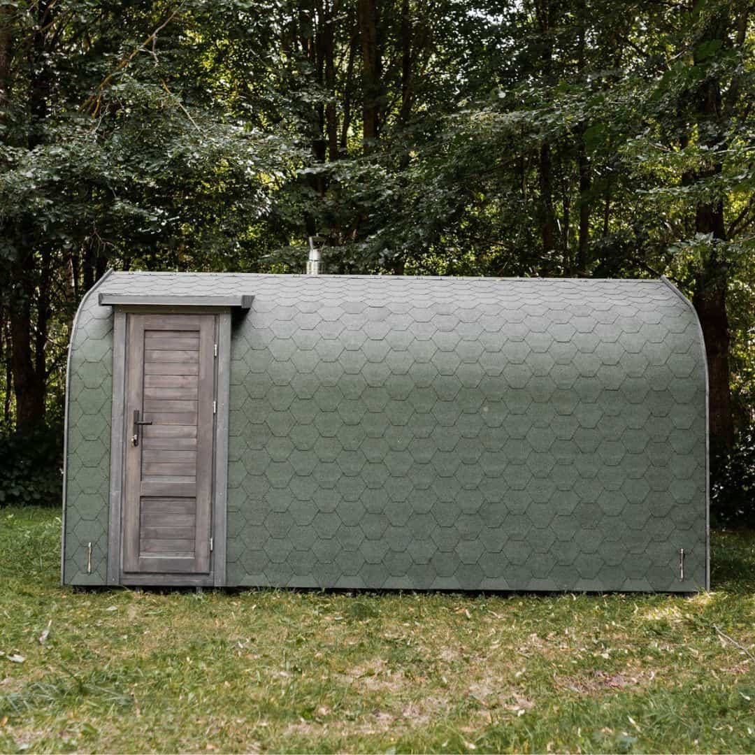 Sauna IGLU exterioara din lemn termotratat pentru 6 persoane