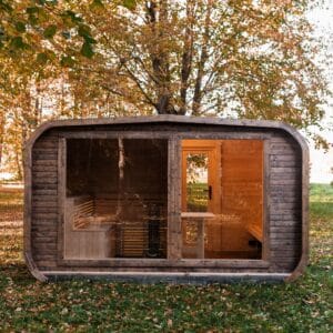 Sauna cu pre-sauna din lemn termotratat pentru 6 persoane