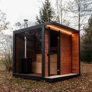 ModulSauna din lemn termotratat cu pardoseala terasa