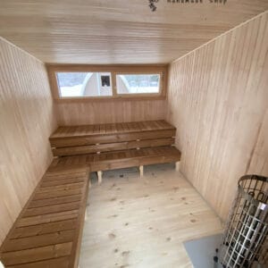 Sauna lemn cu usa cu doua geamuri calite