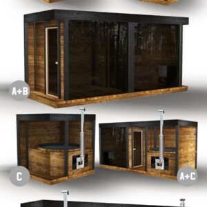 Ansamblu format din sauna, vestiar si ciubar