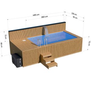 Piscină supraterană cu contracurent, dimensiuni 485x235 cm, pentru relaxare