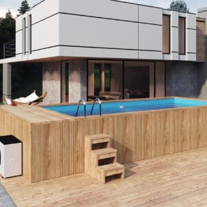 piscina supraterana lemn 685x300 cu aeromasaj