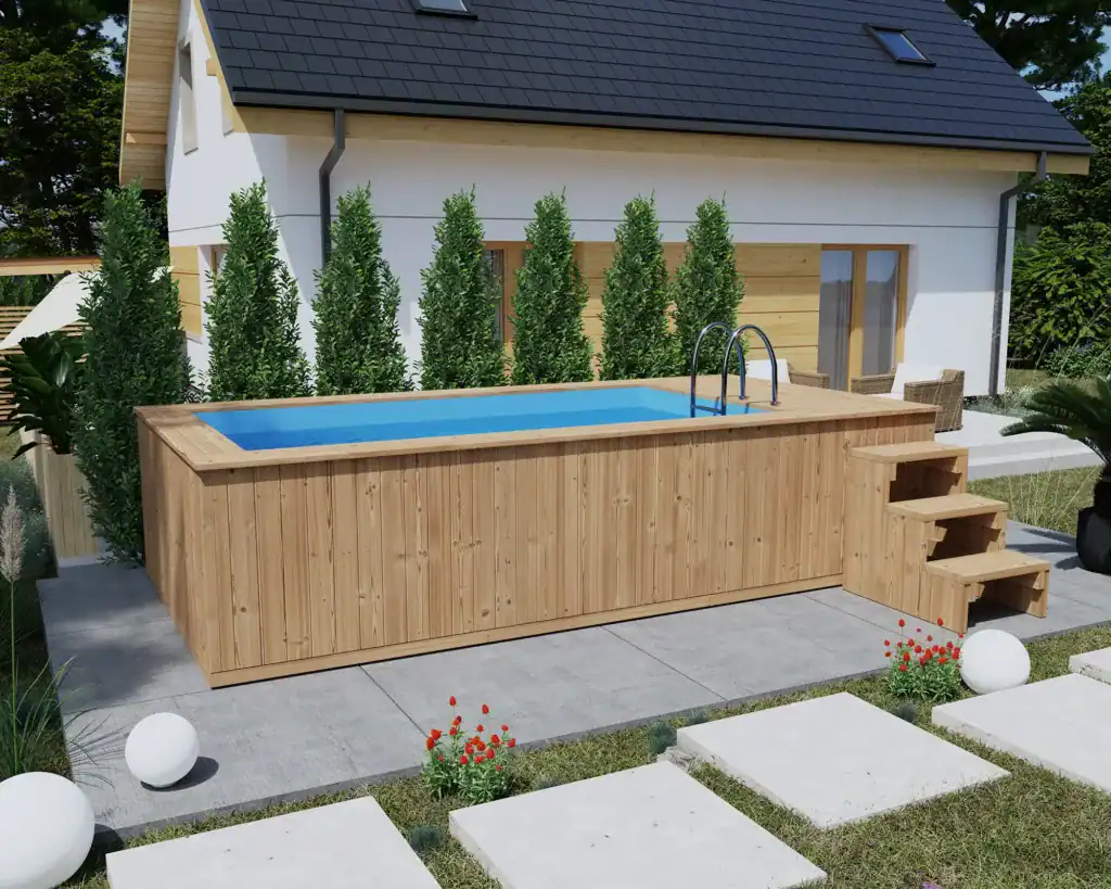 piscina lemn brad cu insertie polipropilena 480x24