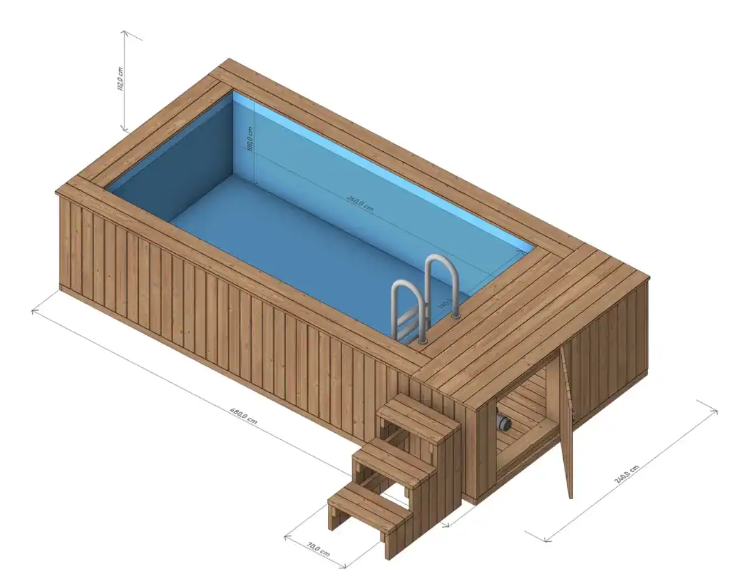 piscina gradina Thermo Lemn 480×240 cm