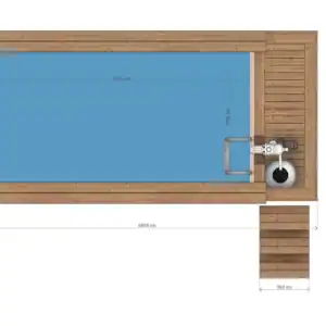piscina lemn masiv cu scari si filtru nisip