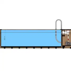 piscina lemn masiv cu scari si filtru nisip