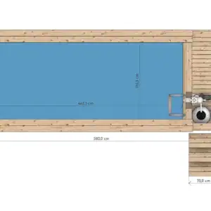 piscina lemn masiv cu scari si filtru nisip