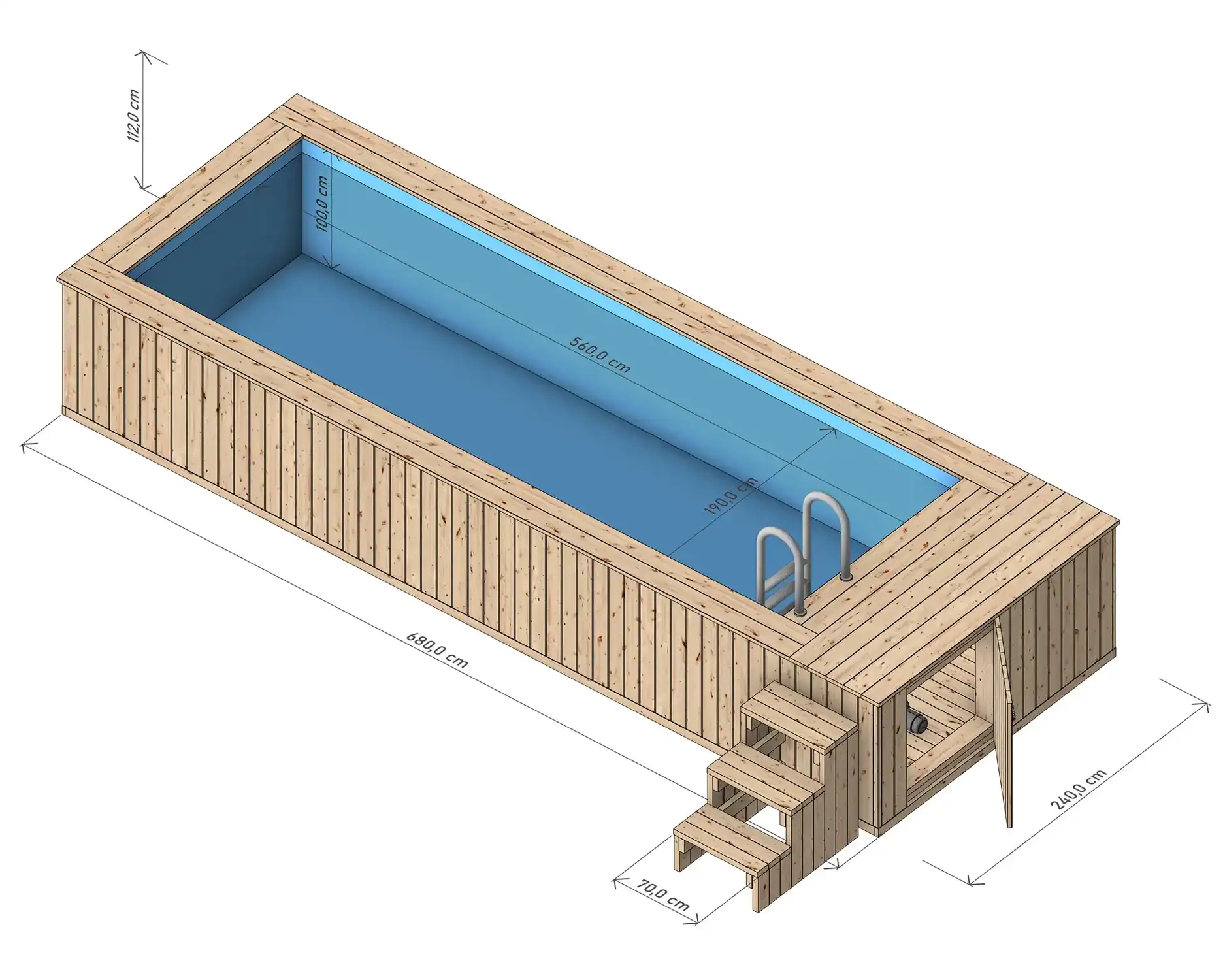 piscina gradina Thermo Lemn 680×240 cm