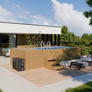 Piscină exterioară cu hidromasaj și design modern